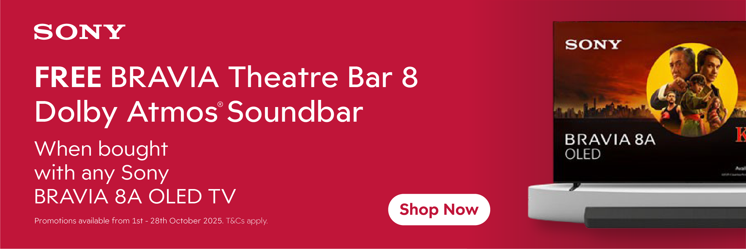 FREE BRAVIA Theatre Bar 8 Dolby Atmos® Soundbar