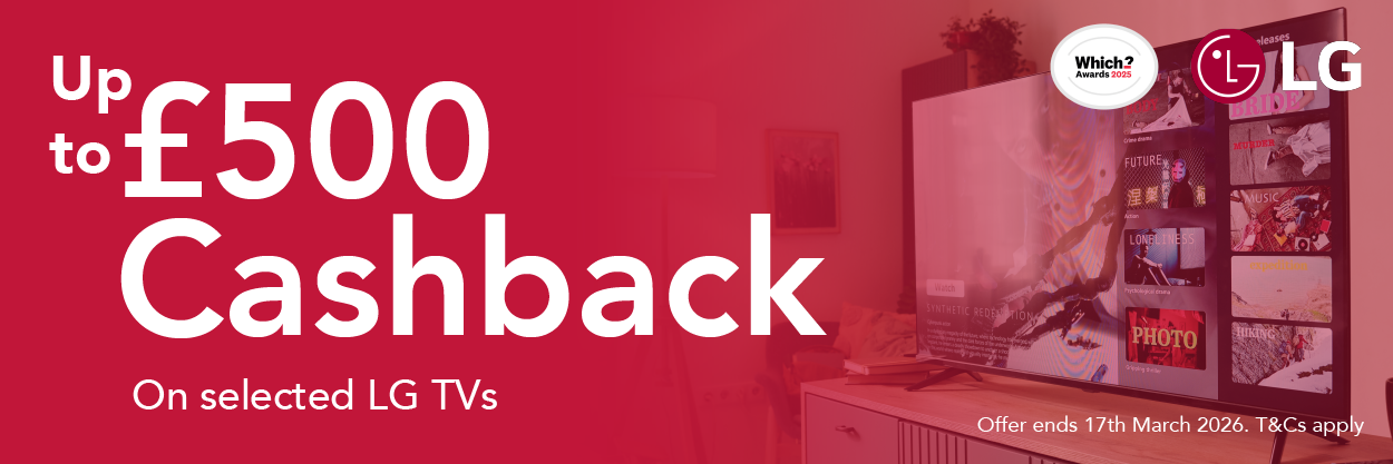 Cashback on selected LG TVs
